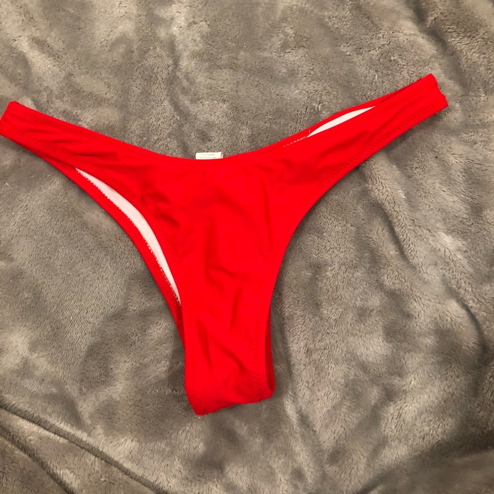 Red thong bikini bottoms